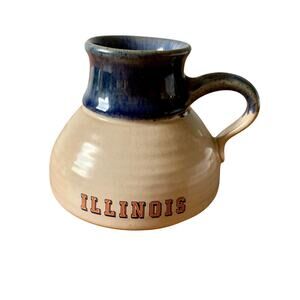 University of Illinois Illini Coffee Mug Cup No Spill Wide Bottom Vtg Pottery